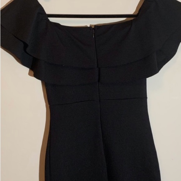 Zara Off the Shoulder Black Midi Dress - Picture 5 of 6